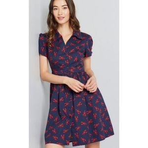 ModCloth Lobster Print Dress with Pockets
